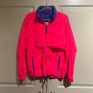 Vintage Woolrich Windbreaker - hidden hoodie - LARGE - lightly Worn
